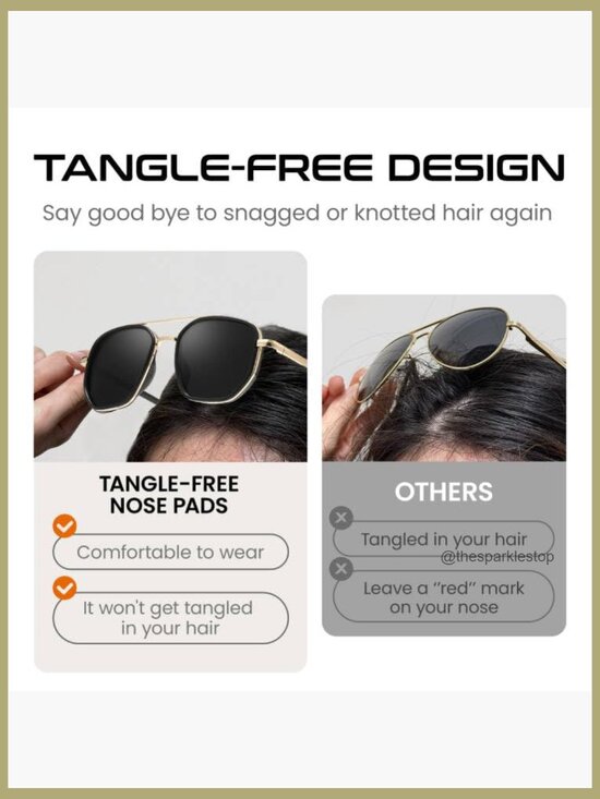 Polarized Square Frame Aviator Sunglasses with UV400 Protection main image 6